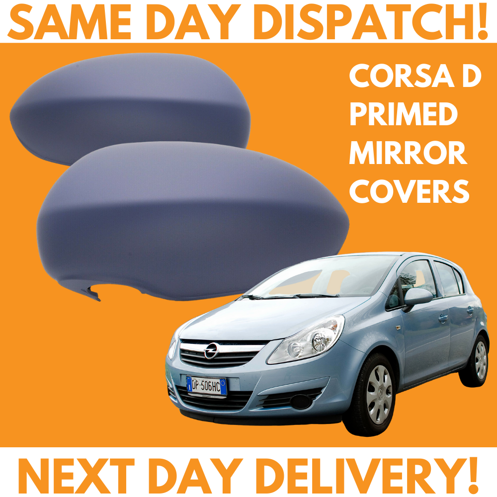 Vauxhall Corsa D 2006-2015 Wing Mirror Covers Primed Left & Right Pair