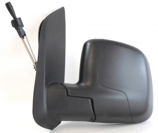 Fiat Fiorino Van 2008- Cable Adjust Wing Door Mirror Black Cover Passenger Side