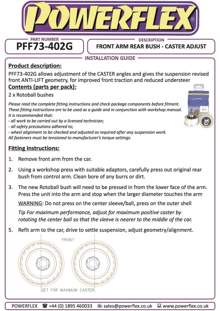 For Suzuki Swift-Sport 2010 on PowerFlex Front Arm Rear Bush