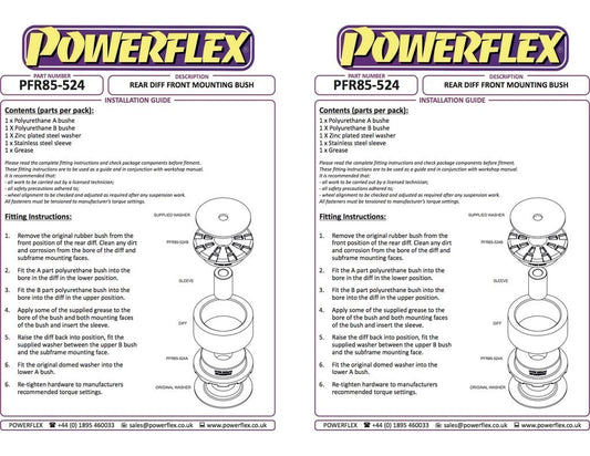 For VW Passat B8 2015 on PowerFlex Black Series Rear Diff Front Mounting Bush