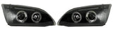 FORD FOCUS MK2  2005-5/2008 BLACK ANGEL EYES HEADLIGHTS PAIR