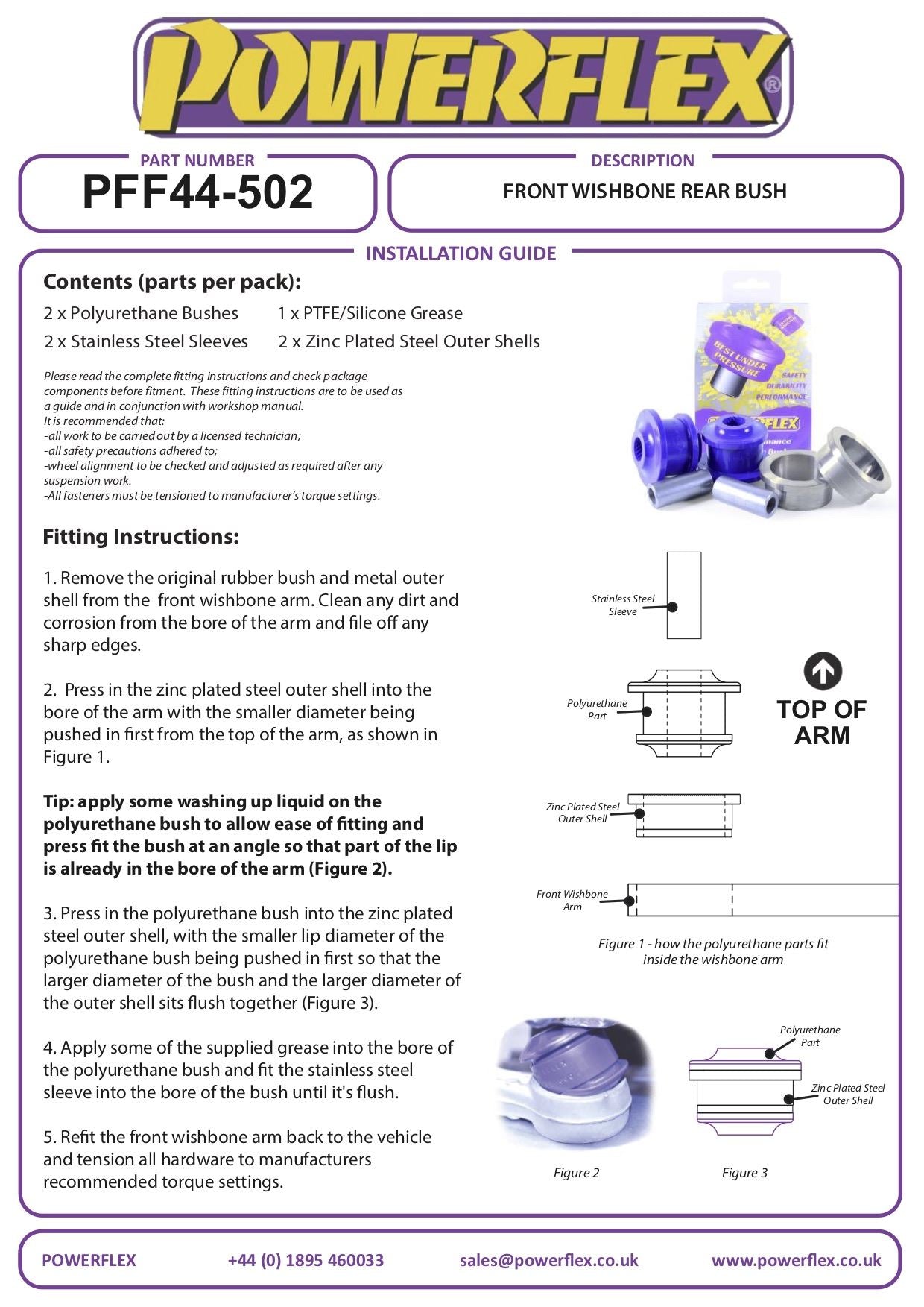 Mitsubishi Colt (2002-2012) PowerFlex Black Front Wishbone Rear Bush