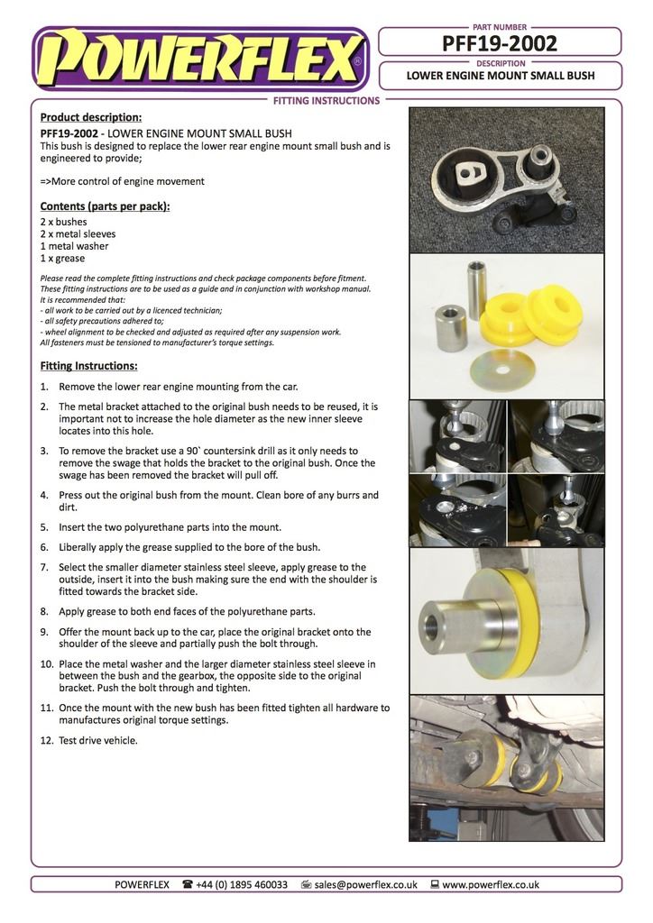 For Ford Fusion 2002-2008 PowerFlex Black Series Lower Engine Mount Small Bush