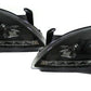 VAUXHALL CORSA C MK2  10/2000-2006 BLACK DRL HEADLIGHTS PAIR