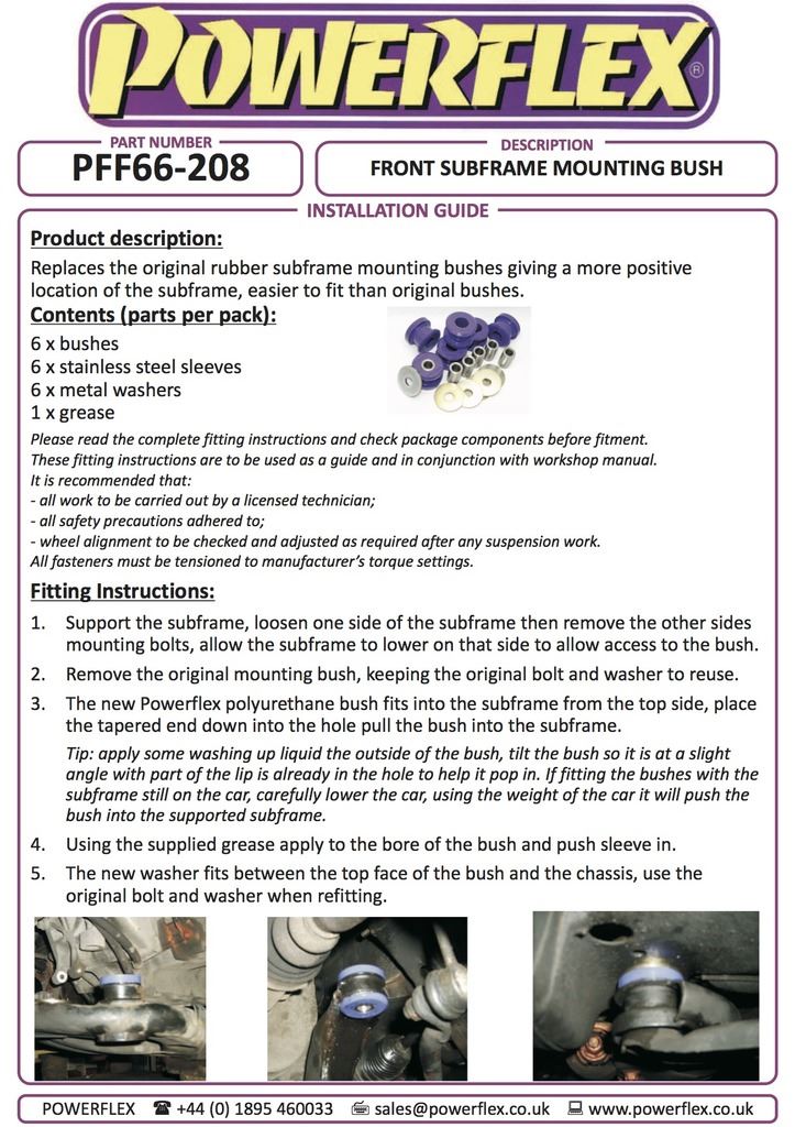 For Saab 9-5 YS3E 1998-2010 PowerFlex Black Series Front Subframe Mounting Bush