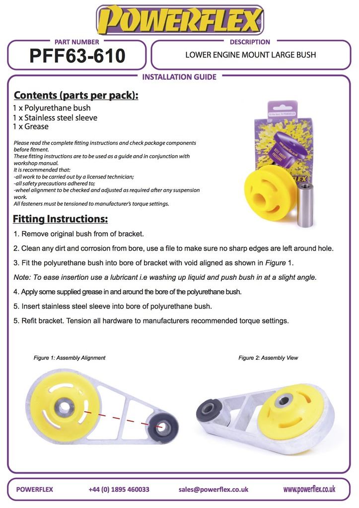 For Rover 75 1998-2005 PowerFlex Lower Engine Mount Large Bush