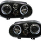 VOLKSWAGEN GOLF MK4  1998-2004 BLACK ANGEL EYES HEADLIGHTS PAIR
