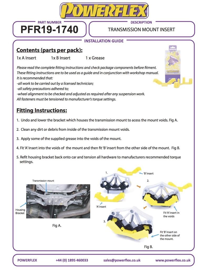 For Ford MUSTANG 2015 - PowerFlex Transmission Mount Insert