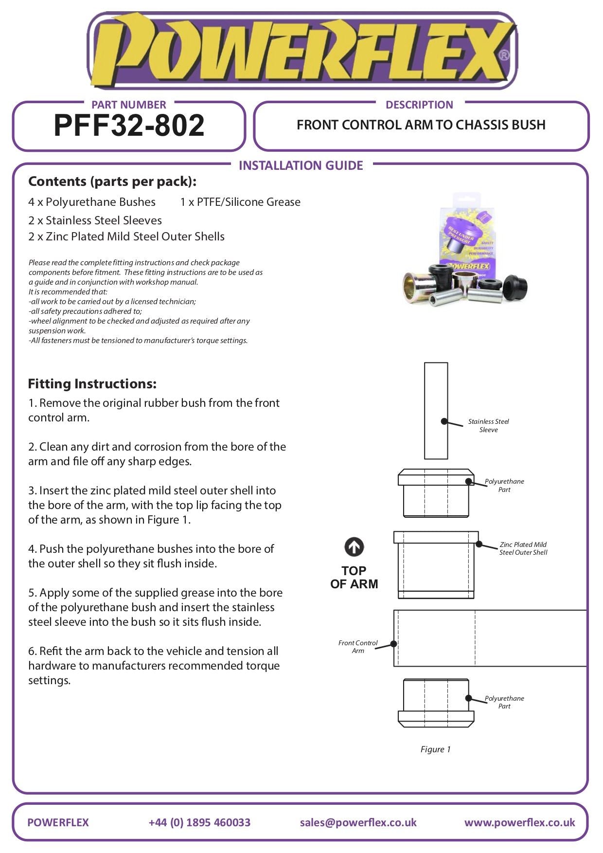 Land Rover Range Rover L322 (2002-2012) PowerFlex Front Arm to Chassis Bush