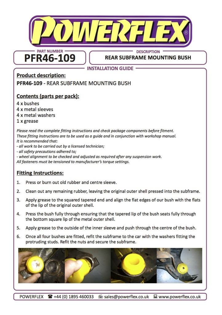 For Nissan Sunny/Pulsar GTiR PowerFlex Black Series Rear Sub Frame Mounting Bush