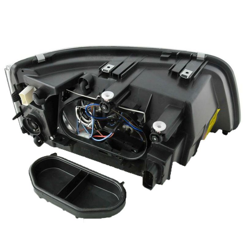 VOLKSWAGEN TRANSPORTER T5 INC.CARAVELLE 2003-2010 BLACK ANGEL EYES HEADLIGHTS PAIR