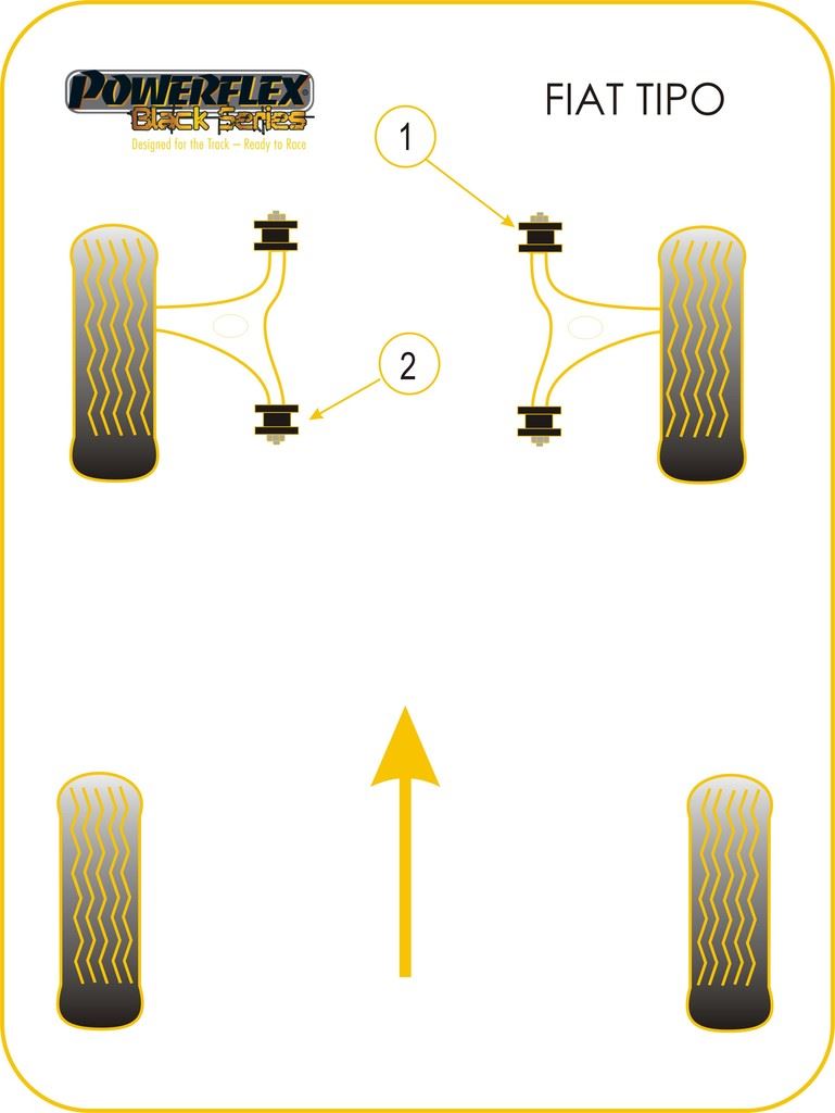 For Fiat Tipo 1988-1995 PowerFlex Black Series Front Lower Wishbone Front Bush