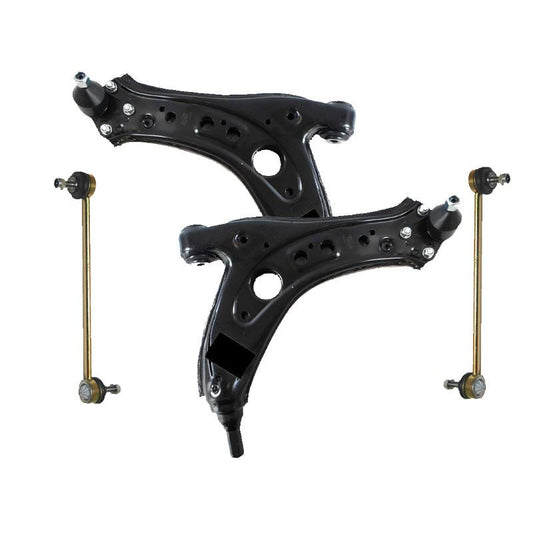 For Vw Polo Mk5 9N 2002-2010 Front Lower Wishbones Arms and Drop Links Pair