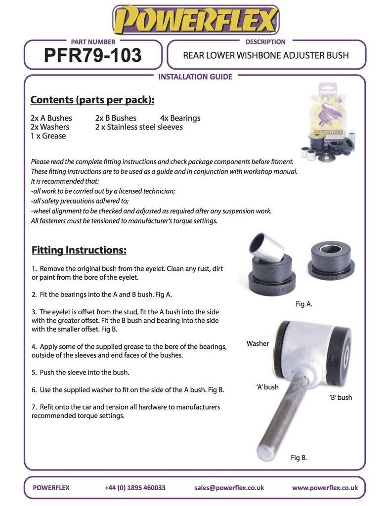 For TVR Sagaris PowerFlex Rear Lower Wishbone Adjuster Bush