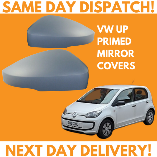 VW UP 2016-2020 Wing Mirror Covers Primed Left & Right Side Pair