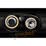 VW GOLF MK4 1998-2004 BLACK ANGEL EYES HALO HEADLIGHTS PAIR