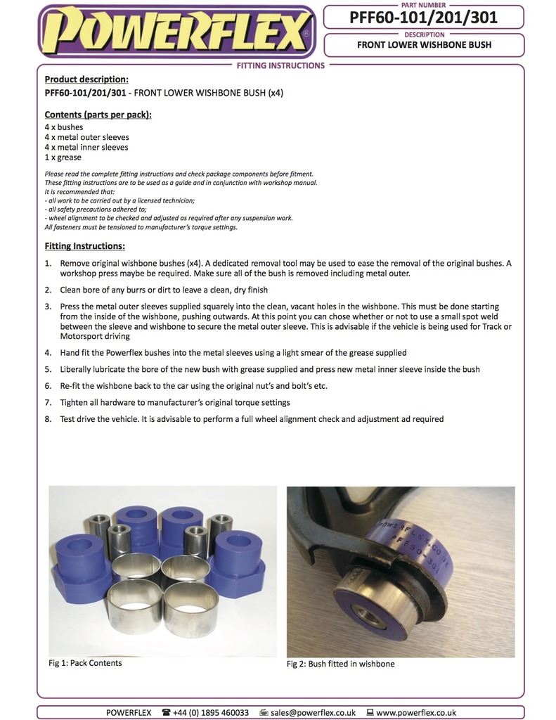 For Renault 5 GT Turbo 1985-1991 PowerFlex Black Front Lower Wishbone Bush