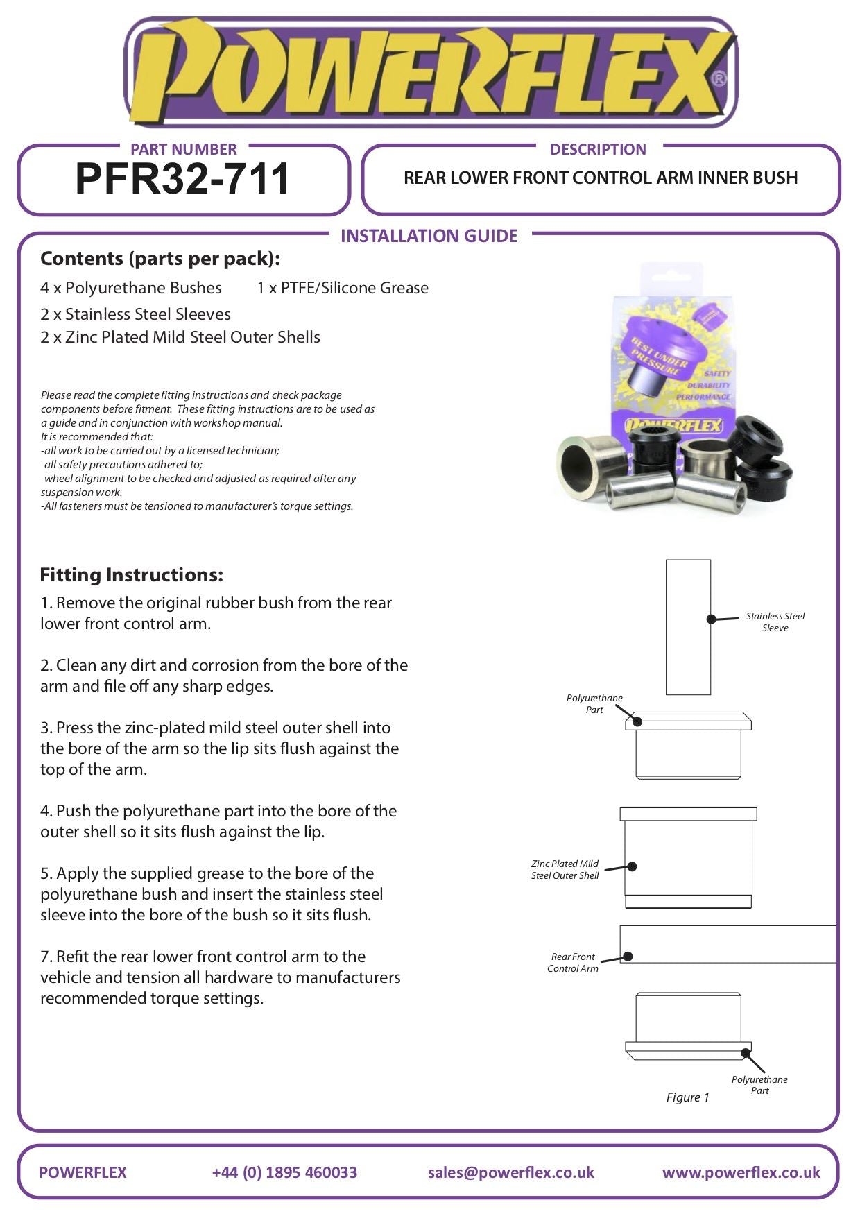 Range Rover Evoque (2011-) PowerFlex Rear Lower Front Control Arm Inner Bush