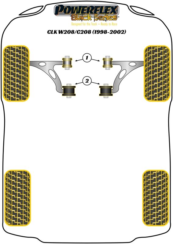 For Mercedes CLK W208/C208 (1998-2002) PowerFlex Black Front Track Arm Rear Bush