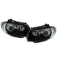 BMW 1 SERIES E87 5 DOOR HATCH 2004-3/2007 BLACK ANGEL EYES HEADLIGHTS PAIR