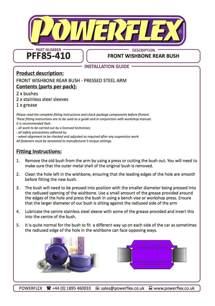 For Skoda Octavia Mk1 4WD 1996-2004 PowerFlex Black Front Wishbone Rear Bush