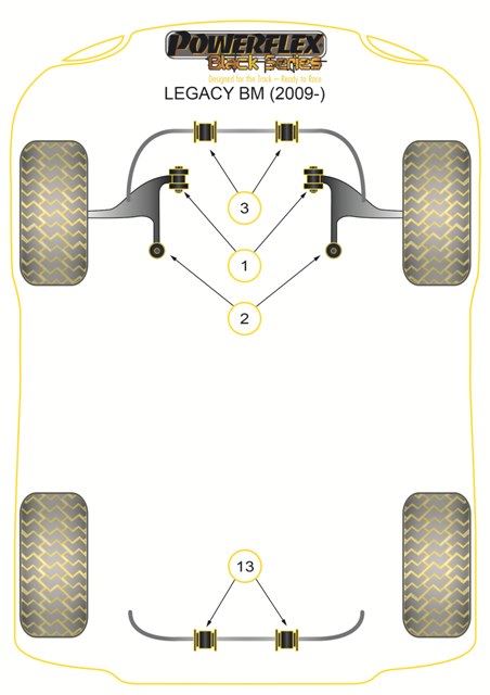 For Subaru Legacy 2009 - PowerFlex Black Series Front Arm Front Bush