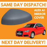 Audi A1 2010-2019 Door Wing Mirror Cover Cap Primed Left Side