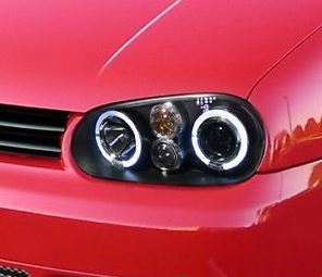 VOLKSWAGEN GOLF MK4  1998-2004 BLACK ANGEL EYES HEADLIGHTS PAIR