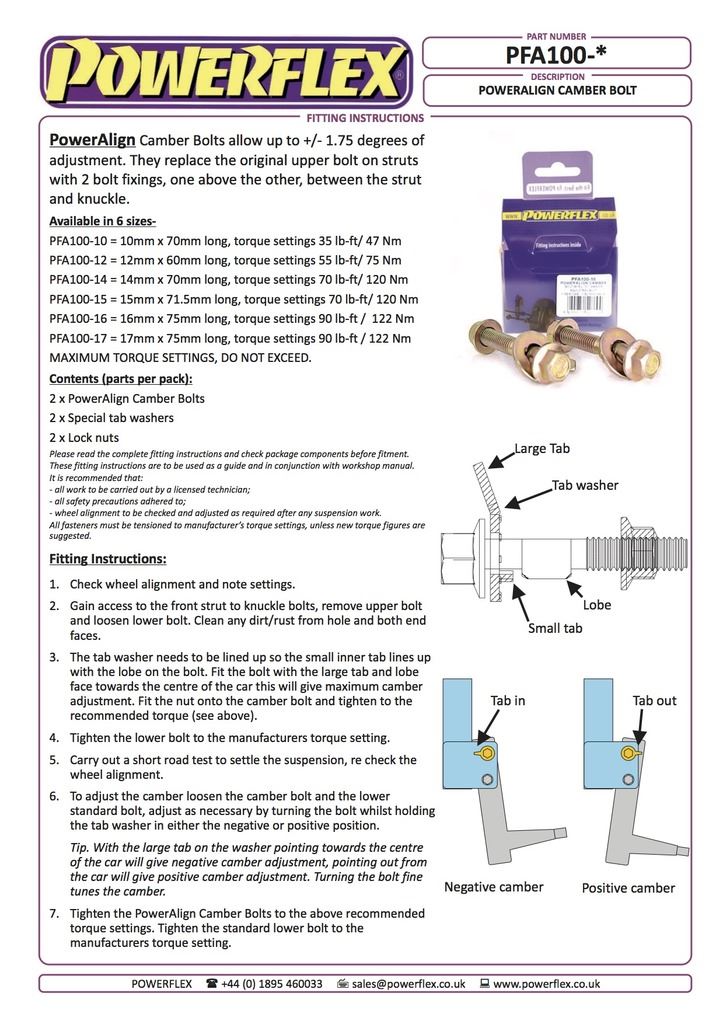 For Volvo 960 1995-1997 PowerFlex PowerAlign Camber Bolt Kit