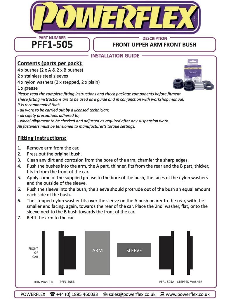 For Alfa 159 2005-2011 PowerFlex Black Series Front Upper Arm Front Bush