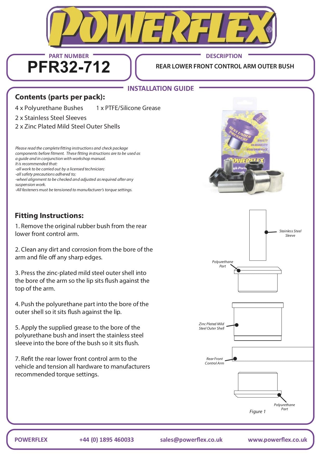 Range Rover Evoque (2011-) PowerFlex Rear Lower Front Control Arm Outer Bush