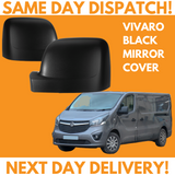 Vauxhall/Opel Vivaro 2014-2019 Wing Mirror Covers Black Left & Right Side Pair