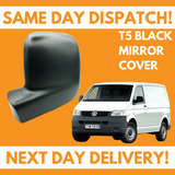 VW Transporter T5 2003-2009 Wing Mirror Cover Black Left Side