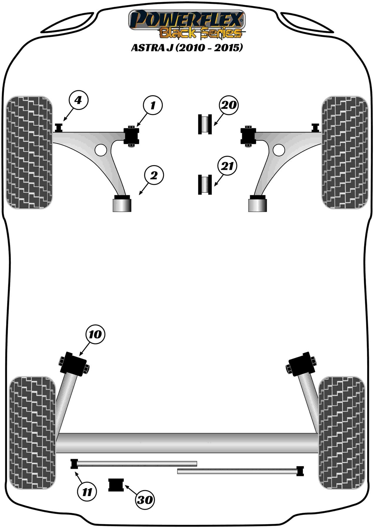 Vauxhall Astra MK6 GTC, VXR & OPC (2010-2015) Front Anti Roll Bar Bush 26.6mm