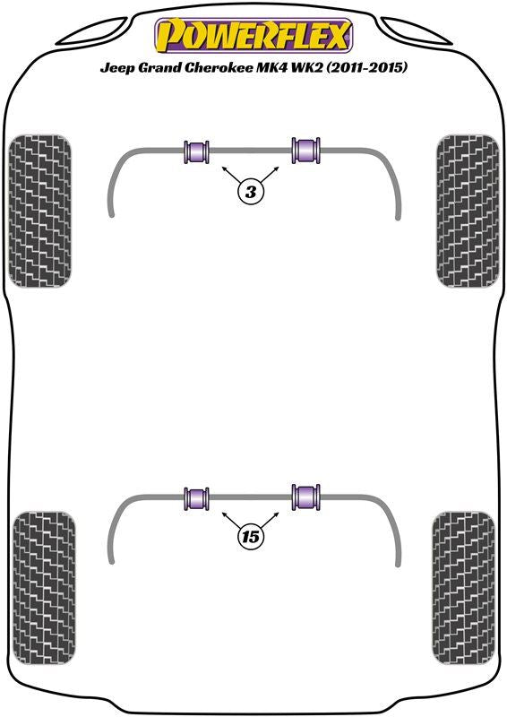 Jeep Grand Cherokee Mk4 WK2 (2011-2015) PowerFlex Rear Anti Roll Bar Bush 25mm
