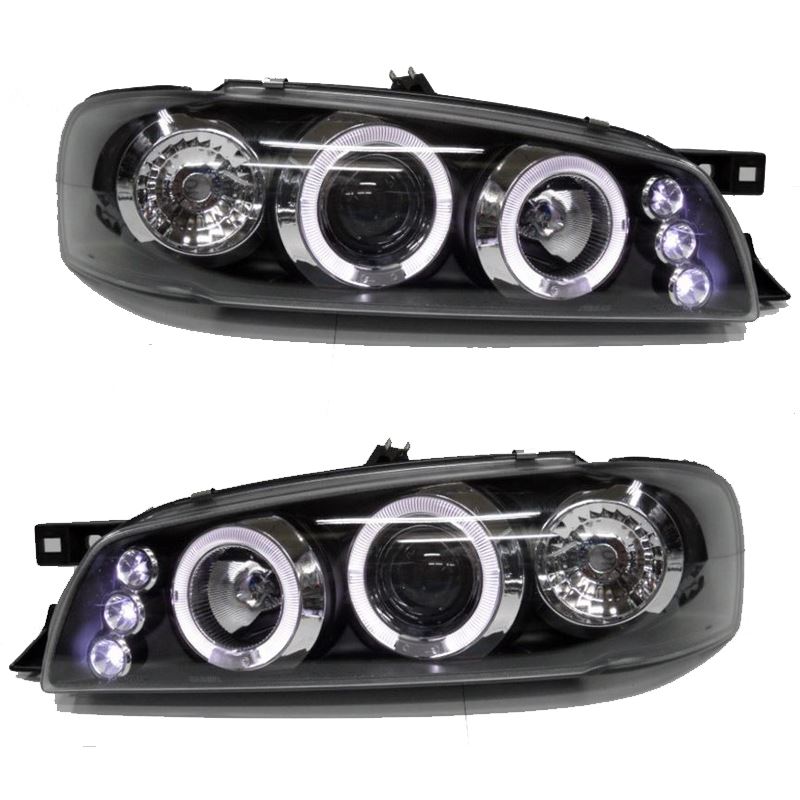 SUBARU IMPREZA  1997-2000 BLACK ANGEL EYES HEADLIGHTS PAIR