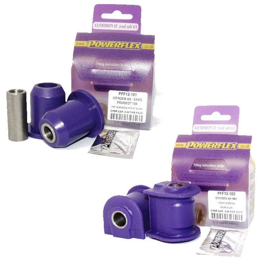 For Citroen AX Mk1 & 2 (1986-1998) PowerFlex Front Wishbone Bush Set