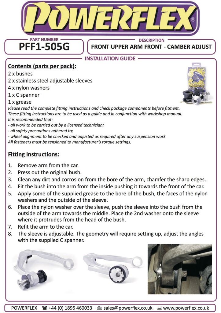 For Alfa 159 2005-2011 PowerFlex Black Series Front Upper Arm Front Bush