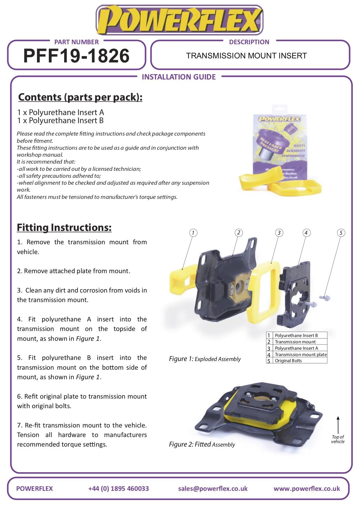 Ford Focus Mk3 ST 2011- PowerFlex Black Transmission Mount Insert