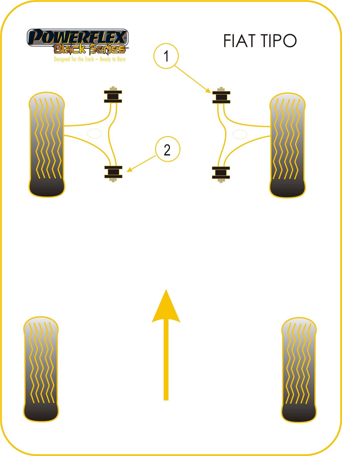 For Fiat Tipo (1988-1995) PowerFlex Black Front Wishbone Bush Set