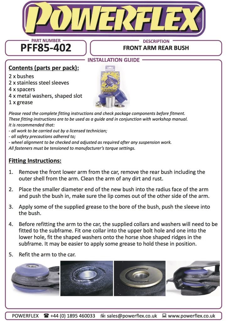 For Seat Arosa 1997-2004 PowerFlex Front Wishbone Rear Bush