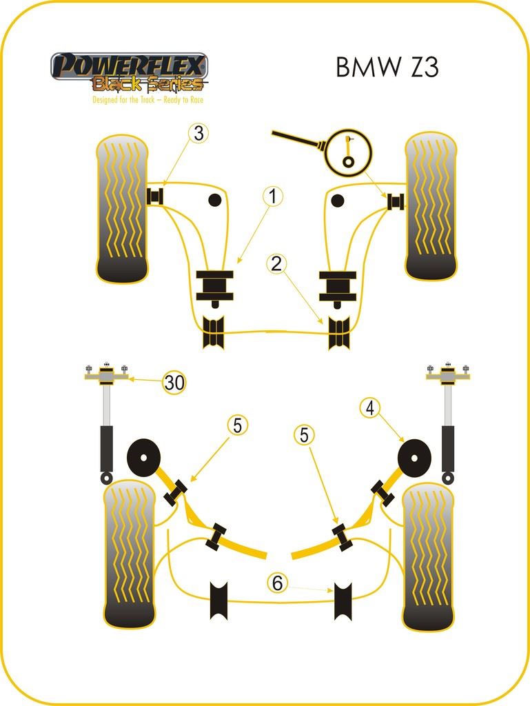 For BMW Z3 1994-2002 PowerFlex Black Series Rear Diff Mounting Bush