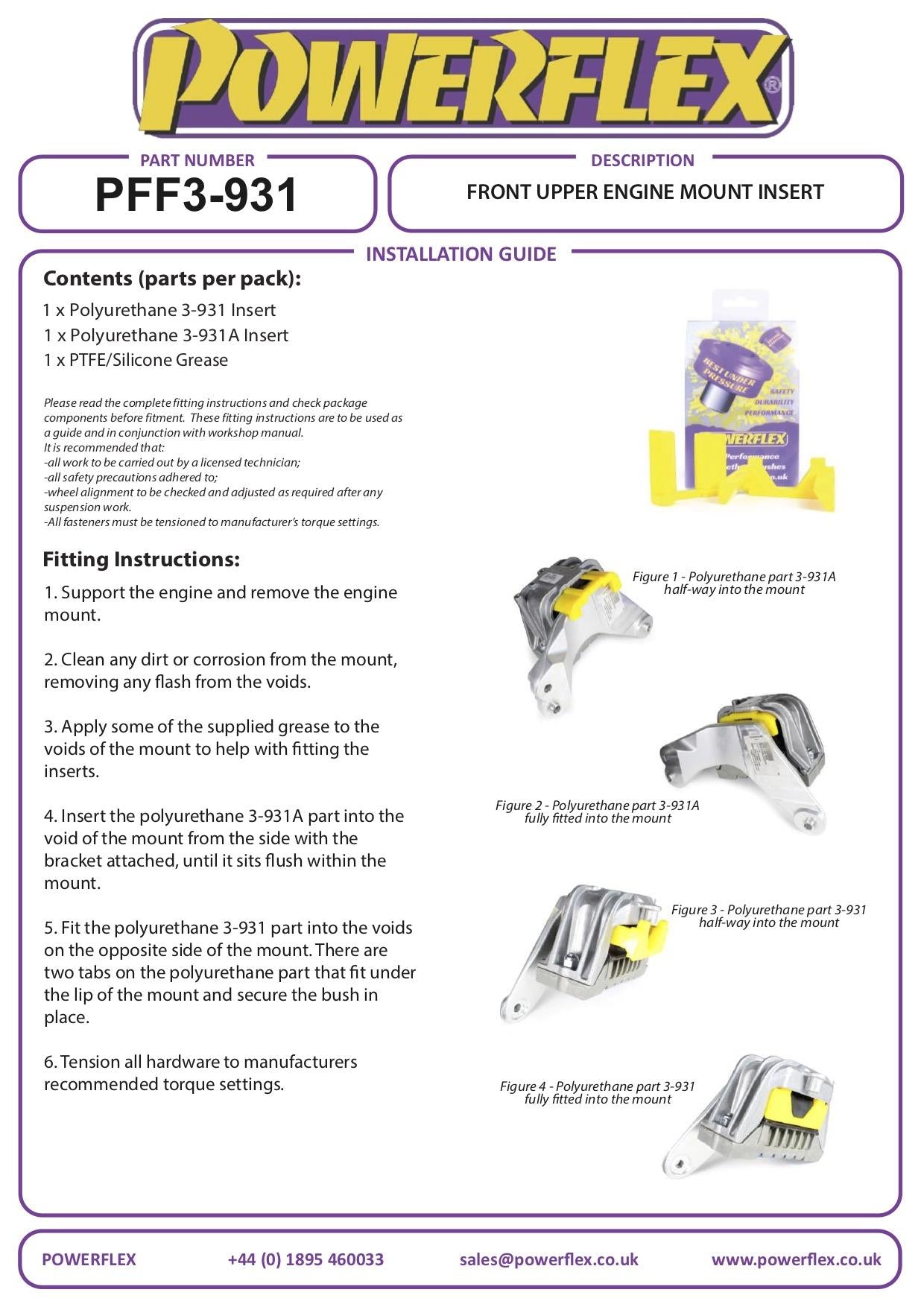 Audi TTRS MK2 8J (2009-2014) PowerFlex Black Upper Engine Mount Insert
