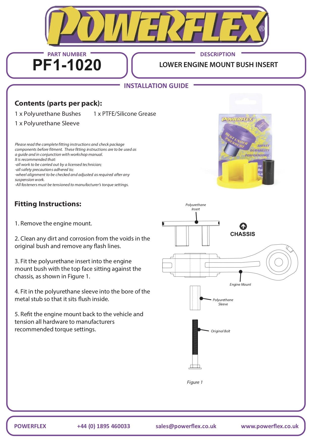 Alfa Romeo 4C (2013-) PowerFlex Lower Engine Mount Bush Insert