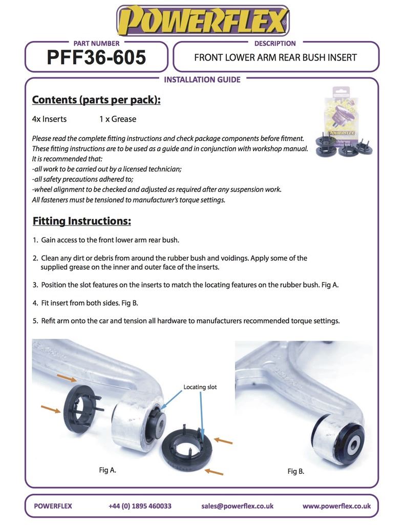 For Mazda MX-5 2015- PowerFlex Black Front Lower Arm Rear Bush Insert