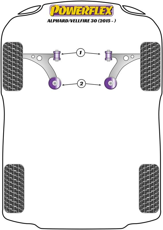 For Toyota Alphard / Vellfire 30 (2015-) PowerFlex Front Wishbone Front Bush