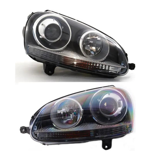 VW Golf MK5 R32 Style Headlights 2003-2009 Xenon Look Projector Headlamps Pair