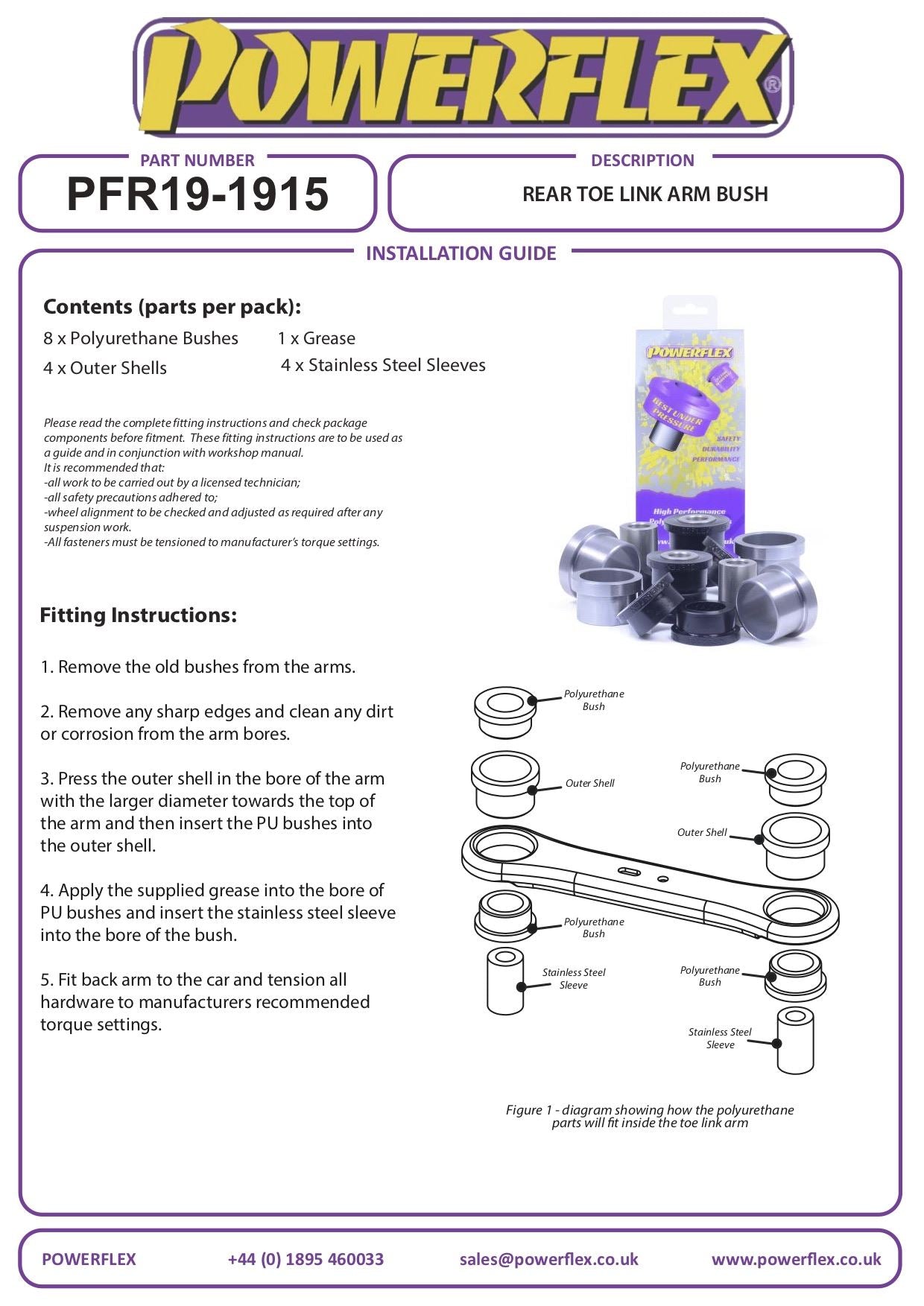 For Ford S-Max (2006-2010) PowerFlex Rear Toe Link Arm Bush