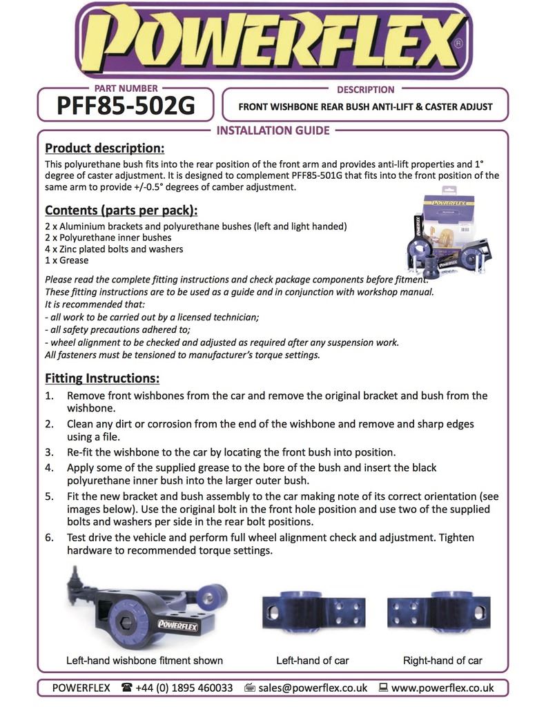 For VW Vento 2005-2010 PowerFlex Black Series Front Wishbone Rear Bush