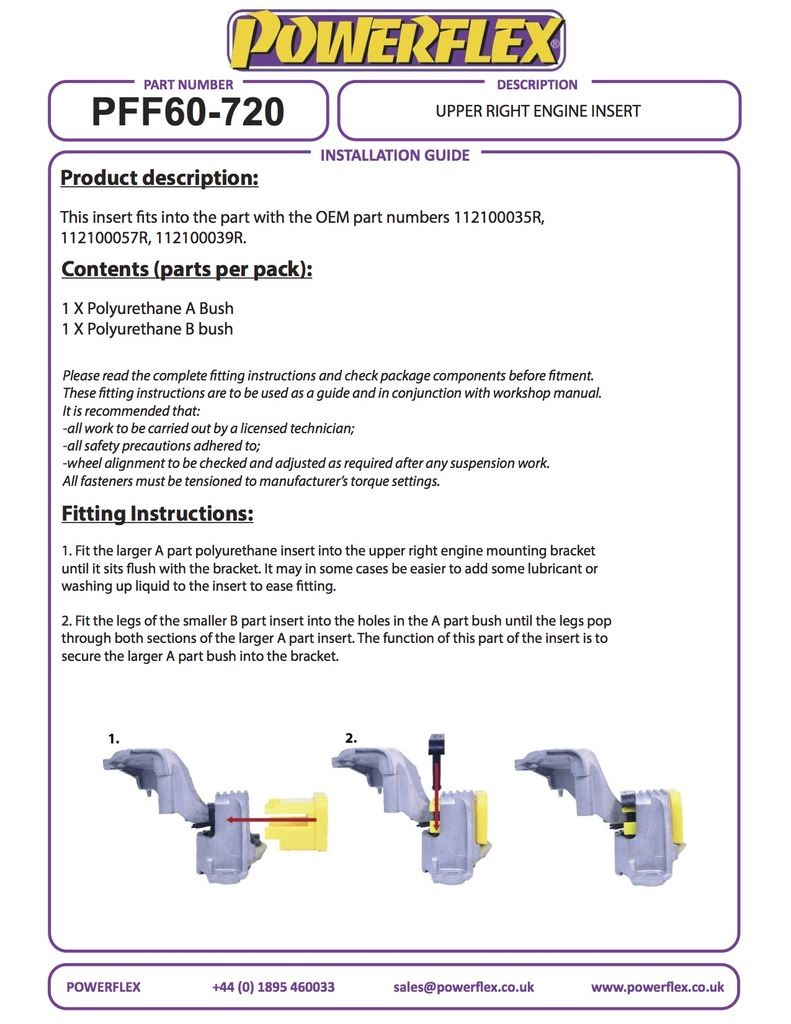 For Renault Scenic III 2009-2016 PowerFlex Upper Right Engine Mount Insert